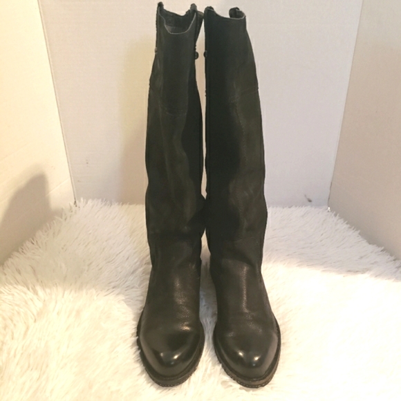 OTBT Shoes - COPY - OTBT Women 7 Boots Tall Knee High Pull On Black Leather Shoes Low Heel P…